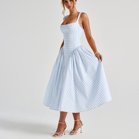 ☀️ The Perfect Gingham Fit-and-Flare Midi Dress 🌷 - Picture 4 of 9